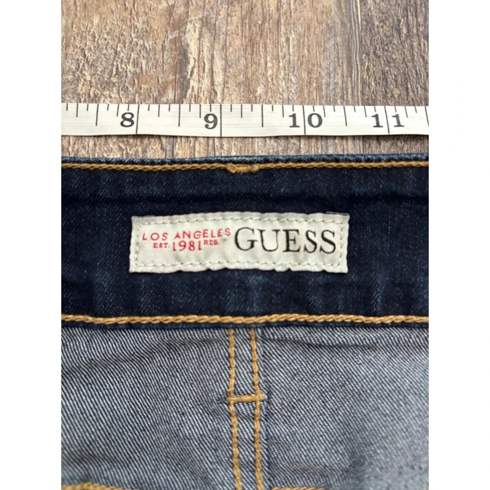 Guess Womens Dark Wash Cuffed Denim Shorts Blue Size 32 Q42A06D00B0
